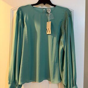 NWT Worthington Women's Blouse (Catalina Jade)
